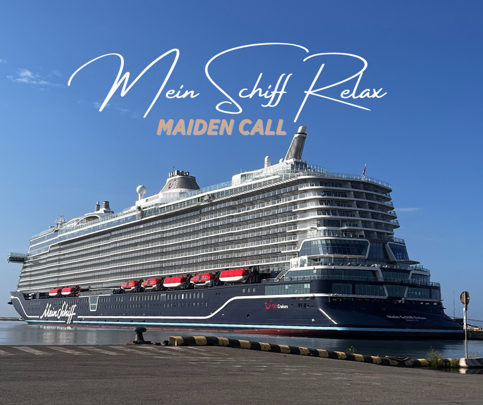 TUI’s Newest Ship Mein Schiff Relax Makes Her Maiden Call in Cagliari